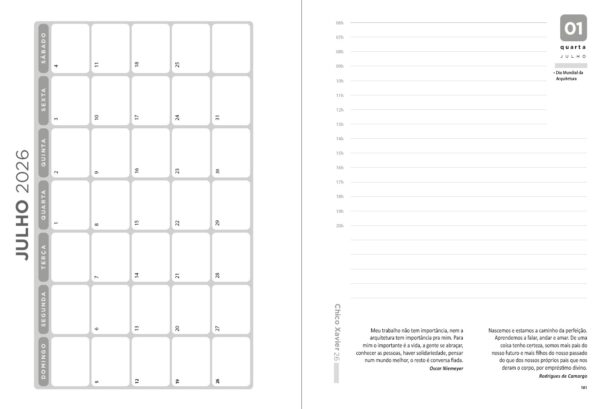 Agenda Chico Xavier 2026 Wire-o capa dura - Image 5